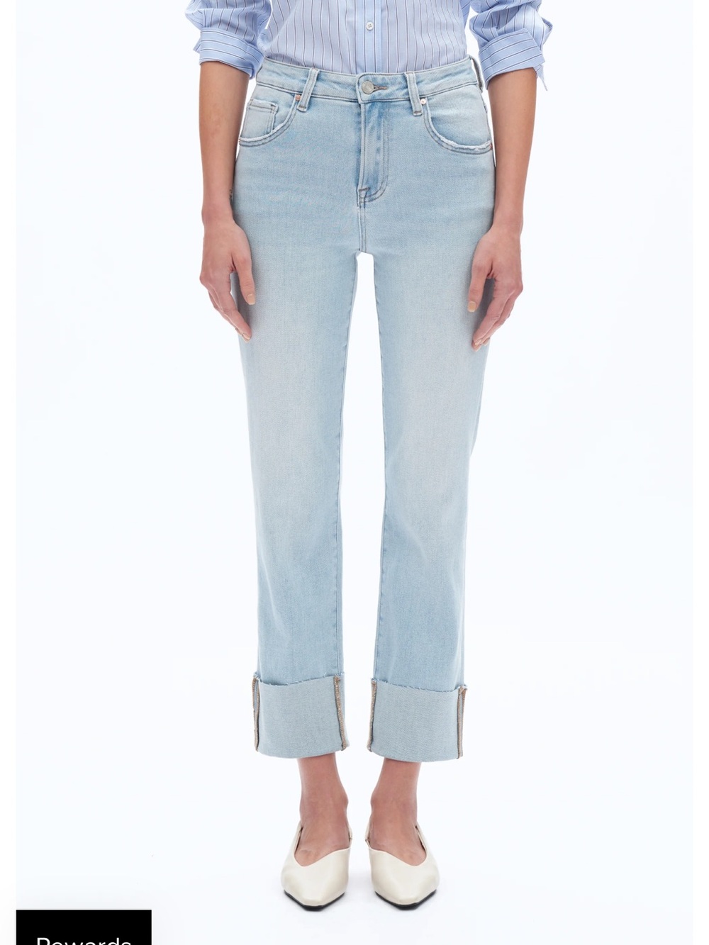 Light Wash Women’s Straight Crop Jeans -